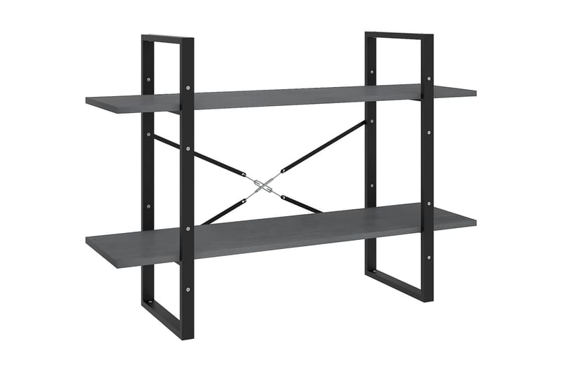 Bokhylla 2 hyllplan grå 100x30x70 cm massiv furu - Grå - Förvaring - Hylla - Bokhylla