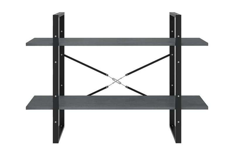 Bokhylla 2 hyllplan grå 100x30x70 cm massiv furu - Grå - Förvaring - Hylla - Bokhylla
