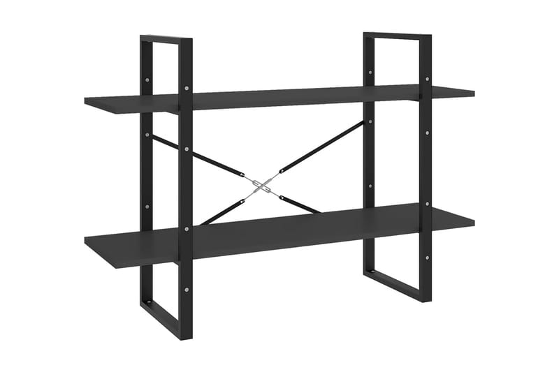Bokhylla 2 hyllplan grå 100x30x70 cm spånskiva - Grå - Förvaring - Hylla - Bokhylla
