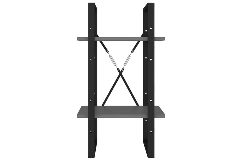 Bokhylla 2 hyllplan grå 40x30x70 cm spånskiva - Grå - Förvaring - Hylla - Bokhylla