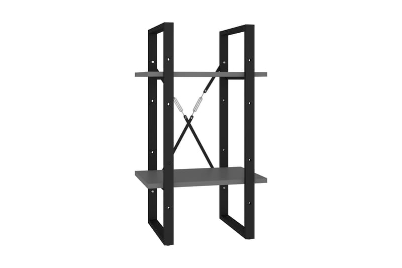 Bokhylla 2 hyllplan grå 40x30x70 cm spånskiva - Grå - Förvaring - Hylla - Bokhylla