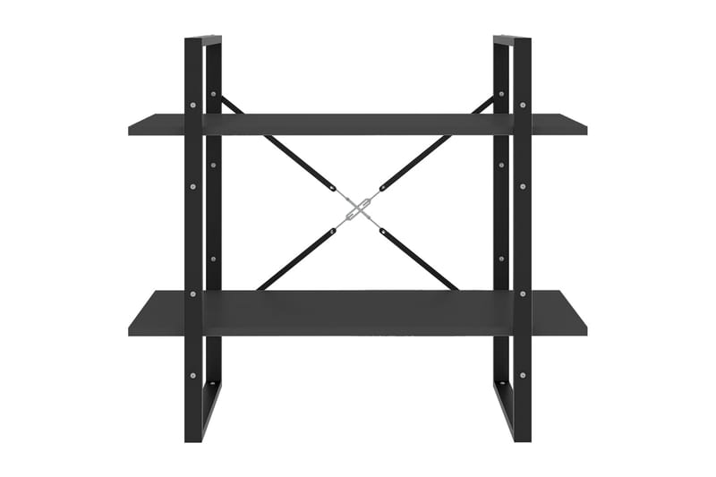 Bokhylla 2 hyllplan grå 80x30x70 cm spånskiva - Grå - Förvaring - Hylla - Bokhylla
