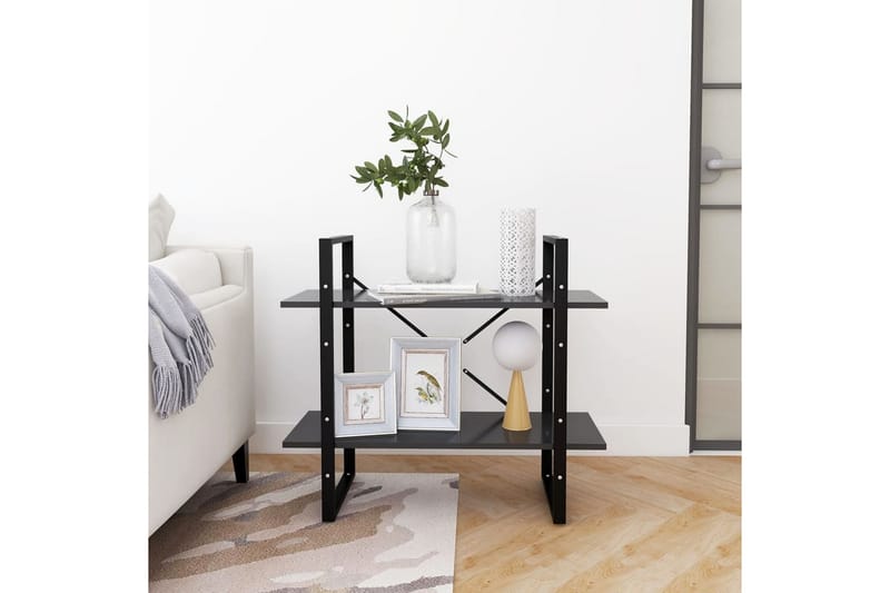 Bokhylla 2 hyllplan grå 80x30x70 cm spånskiva - Grå - Förvaring - Hylla - Bokhylla