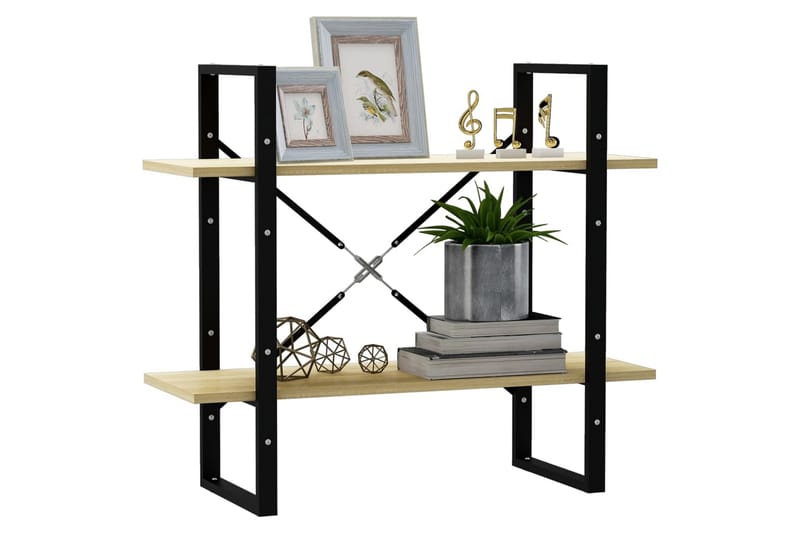Bokhylla 2 hyllplan sonoma-ek 80x30x70 cm spånskiva - Ek - Förvaring - Hylla - Bokhylla