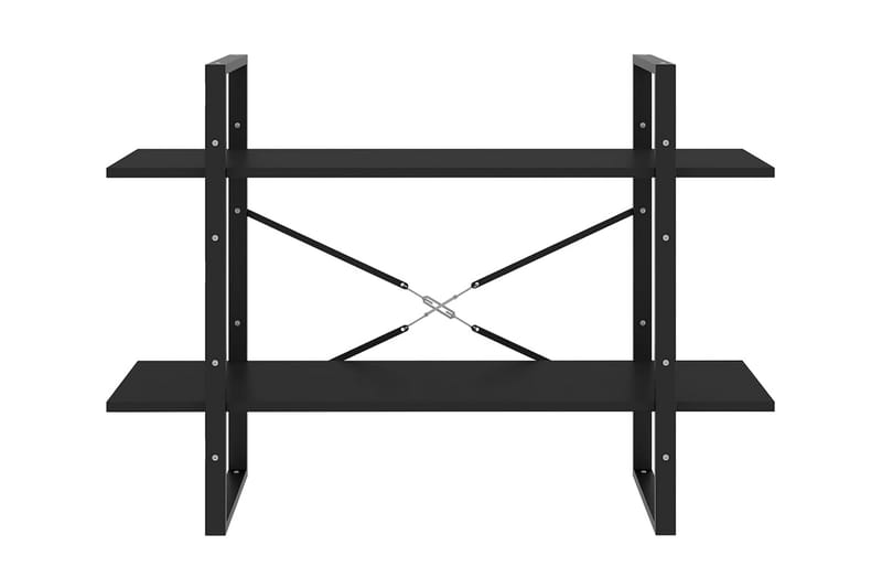 Bokhylla 2 hyllplan svart 100x30x70 cm spånskiva - Svart - Förvaring - Hylla - Bokhylla
