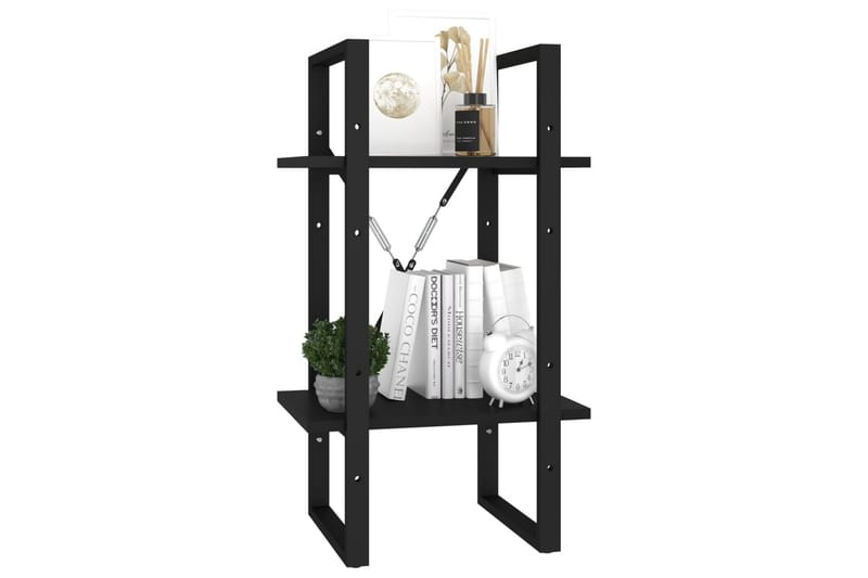 Bokhylla 2 hyllplan svart 40x30x70 cm spånskiva - Svart - Förvaring - Hylla - Bokhylla