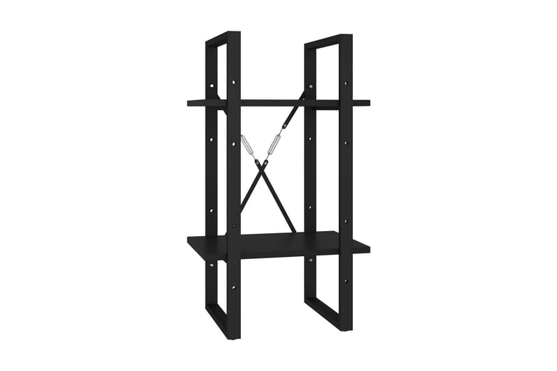 Bokhylla 2 hyllplan svart 40x30x70 cm spånskiva - Svart - Förvaring - Hylla - Bokhylla
