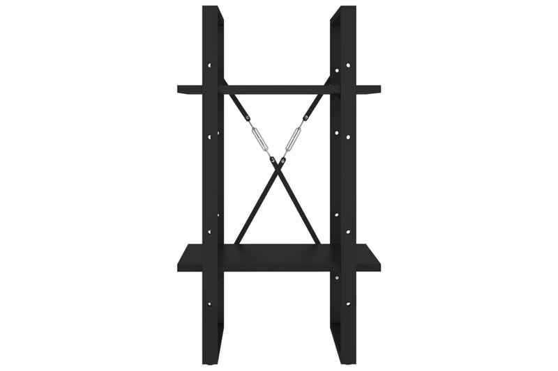Bokhylla 2 hyllplan svart 40x30x70 cm spånskiva - Svart - Förvaring - Hylla - Bokhylla