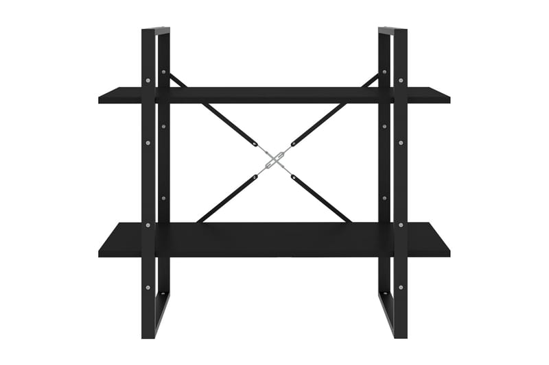 Bokhylla 2 hyllplan svart 80x30x70 cm spånskiva - Svart - Förvaring - Hylla - Bokhylla
