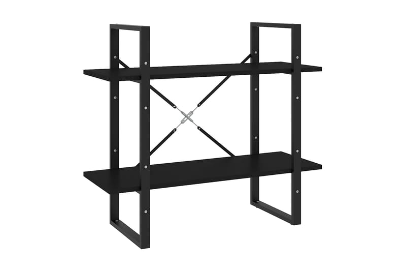 Bokhylla 2 hyllplan svart 80x30x70 cm spånskiva - Svart - Förvaring - Hylla - Bokhylla