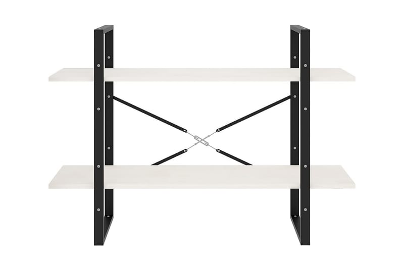 Bokhylla 2 hyllplan vit 100x30x70 cm massiv furu - Vit - Förvaring - Hylla - Bokhylla