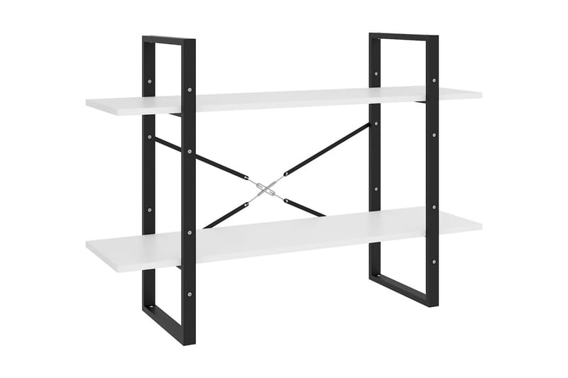 Bokhylla 2 hyllplan vit 100x30x70 cm spånskiva - Vit - Förvaring - Hylla - Bokhylla