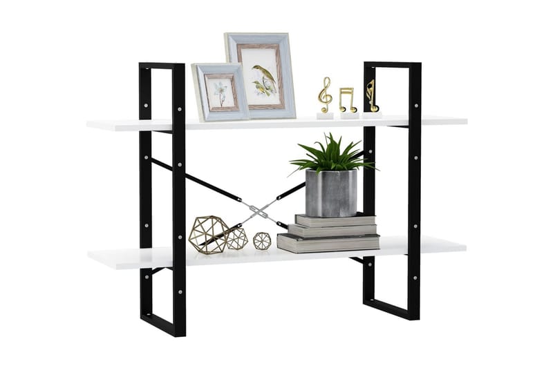 Bokhylla 2 hyllplan vit 100x30x70 cm spånskiva - Vit - Förvaring - Hylla - Bokhylla