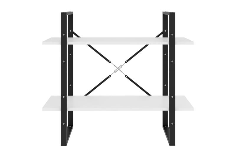 Bokhylla 2 hyllplan vit 80x30x70 cm spånskiva - Vit - Förvaring - Hylla - Bokhylla