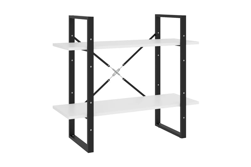 Bokhylla 2 hyllplan vit 80x30x70 cm spånskiva - Vit - Förvaring - Hylla - Bokhylla