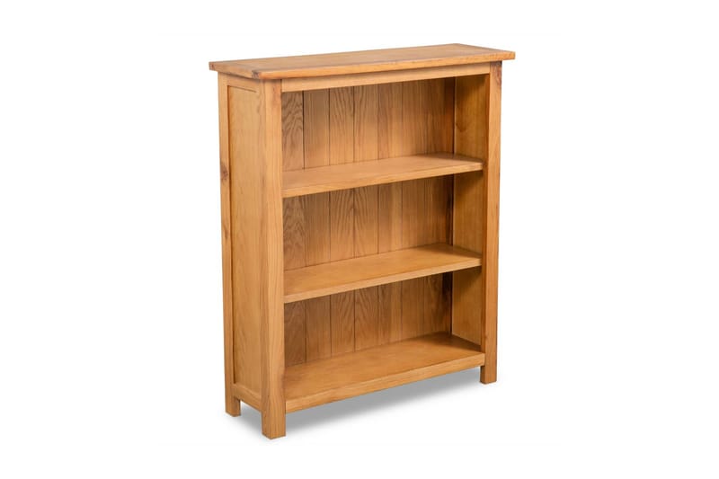 Bokhylla 3 hyllor 70x22,5x82 cm massiv ek - Brun - Förvaring - Hylla - Bokhylla
