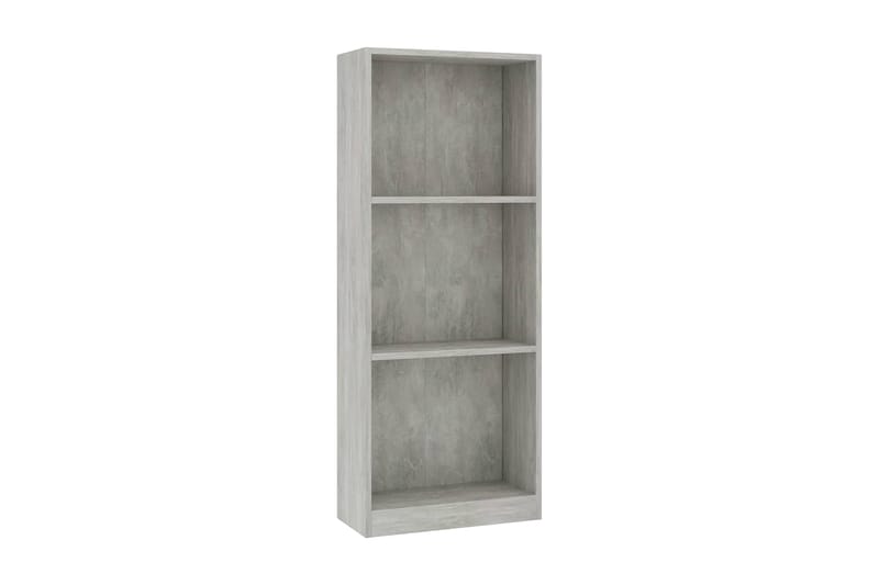Bokhylla 3 hyllor betonggrå 40x24x108 cm spånskiva - Grå - Förvaring - Hylla - Bokhylla