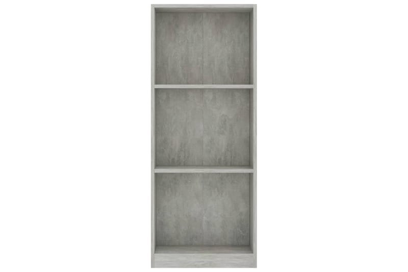 Bokhylla 3 hyllor betonggrå 40x24x108 cm spånskiva - Grå - Förvaring - Hylla - Bokhylla