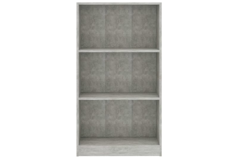 Bokhylla 3 hyllor betonggrå 60x24x108 cm spånskiva - Grå - Förvaring - Hylla - Bokhylla