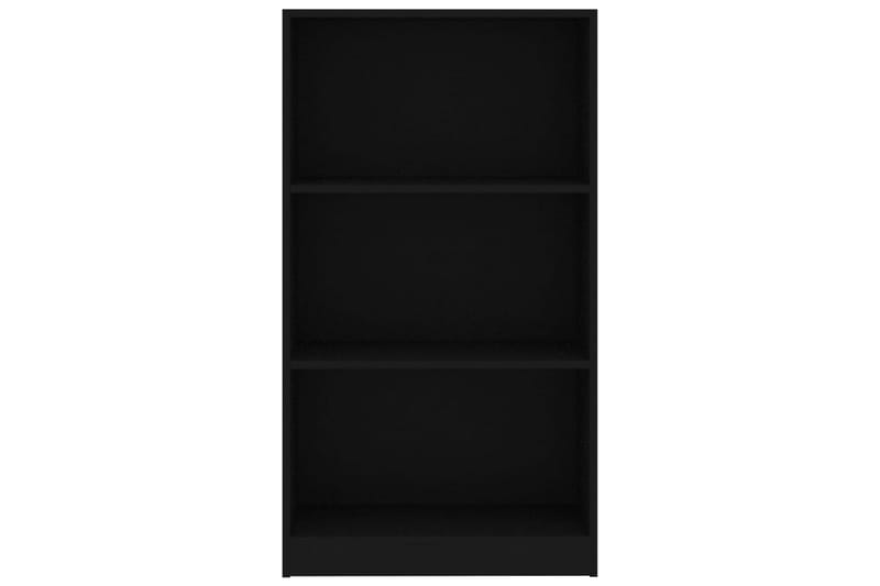 Bokhylla 3 hyllor svart 60x24x108 cm spånskiva - Svart - Förvaring - Hylla - Bokhylla