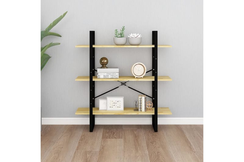 Bokhylla 3 hyllplan 100x30x105 cm massiv furu - Brun - Förvaring - Hylla - Bokhylla
