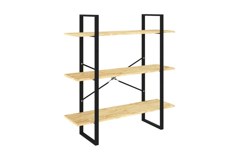 Bokhylla 3 hyllplan 100x30x105 cm massiv furu - Brun - Förvaring - Hylla - Bokhylla