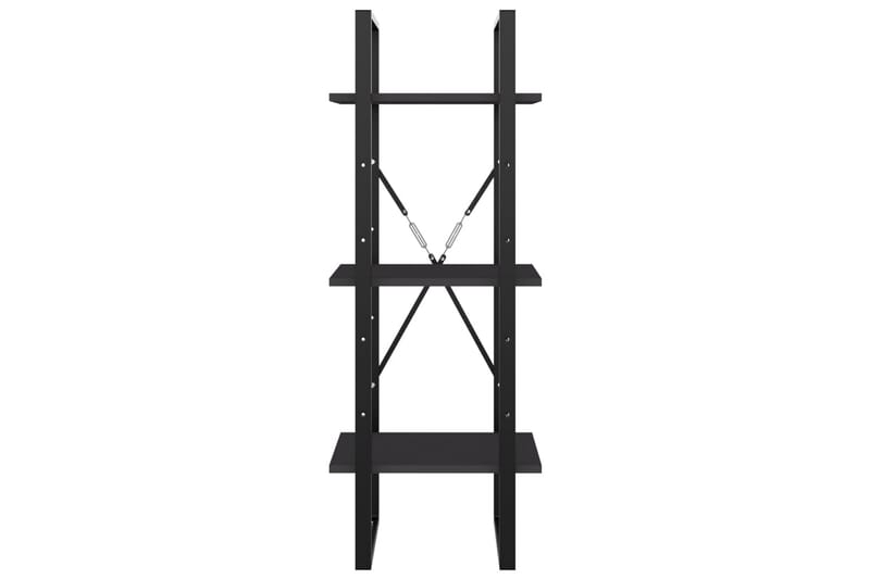 Bokhylla 3 hyllplan grå 40x30x105 cm spånskiva - Grå - Förvaring - Hylla - Bokhylla