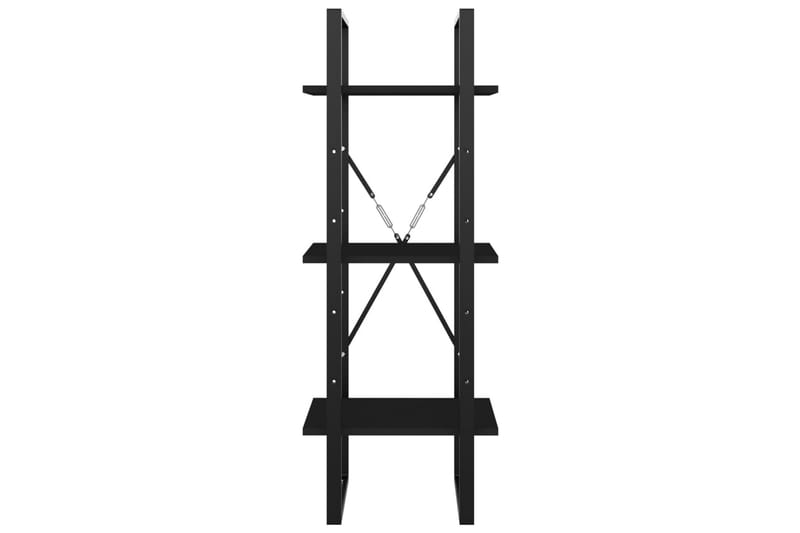 Bokhylla 3 hyllplan svart 40x30x105 cm spånskiva - Svart - Förvaring - Hylla - Bokhylla