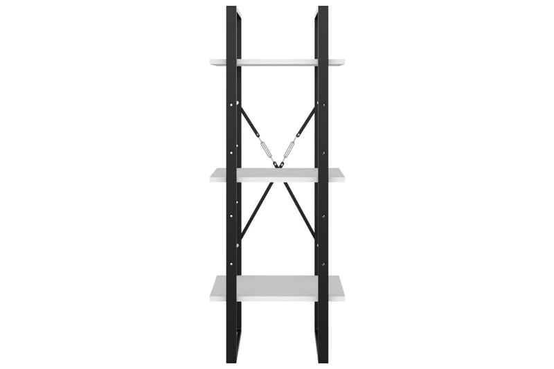 Bokhylla 3 hyllplan vit 40x30x105 cm spånskiva - Vit - Förvaring - Hylla - Bokhylla