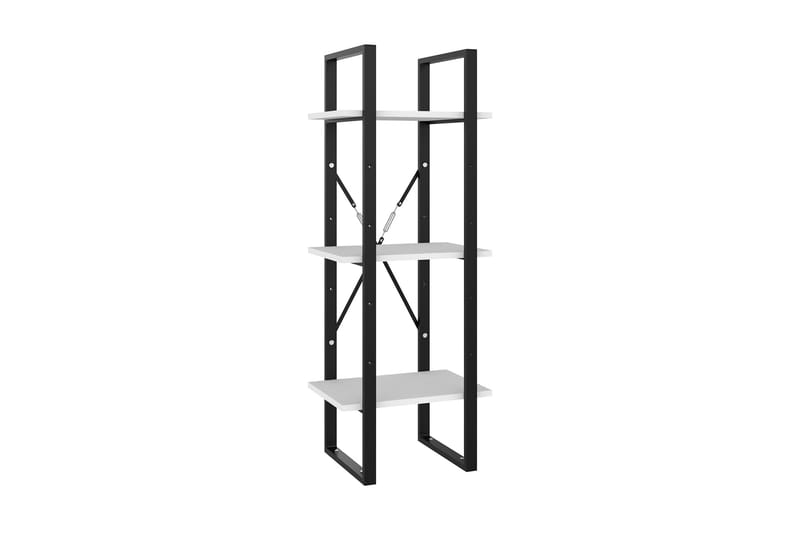 Bokhylla 3 hyllplan vit 40x30x105 cm spånskiva - Vit - Förvaring - Hylla - Bokhylla