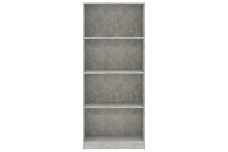 Bokhylla 4 hyllor betonggrå 60x24x142 cm spånskiva - Grå - Förvaring - Hylla - Bokhylla