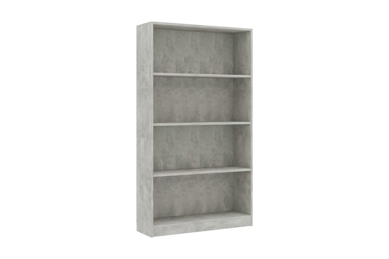Bokhylla 4 hyllor betonggrå 80x24x142 cm spånskiva - Grå - Förvaring - Hylla - Bokhylla