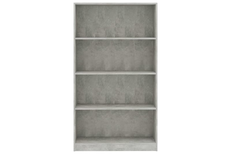 Bokhylla 4 hyllor betonggrå 80x24x142 cm spånskiva - Grå - Förvaring - Hylla - Bokhylla