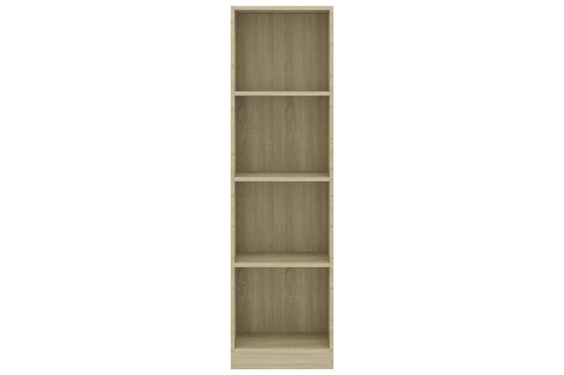 Bokhylla 4 hyllor sonoma-ek 40x24x142 cm spånskiva - Brun - Förvaring - Hylla - Bokhylla