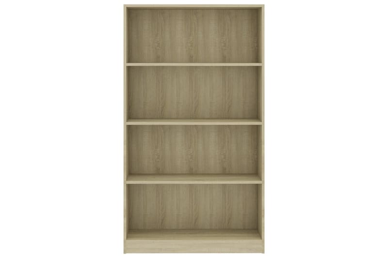 Bokhylla 4 hyllor sonoma-ek 80x24x142 cm spånskiva - Brun - Förvaring - Hylla - Bokhylla