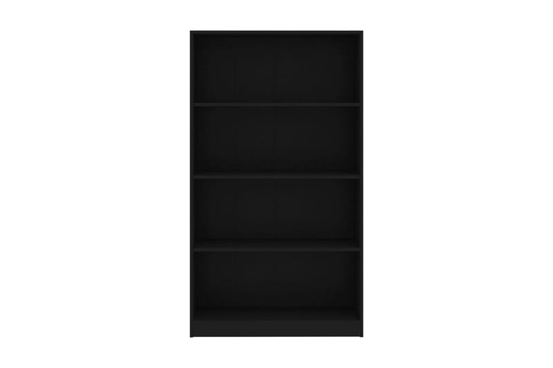 Bokhylla 4 hyllor svart 80x24x142 cm spånskiva - Svart - Förvaring - Hylla - Bokhylla