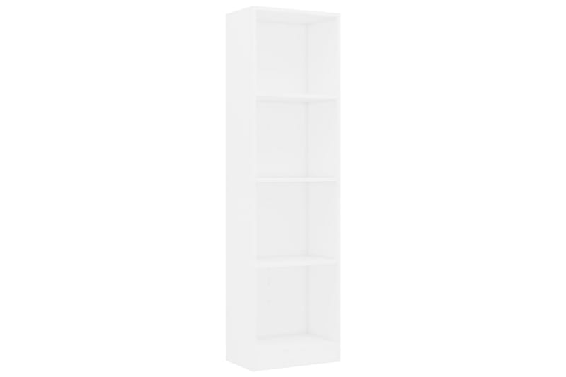 Bokhylla 4 hyllor vit 40x24x142 cm spånskiva - Vit - Förvaring - Hylla - Bokhylla