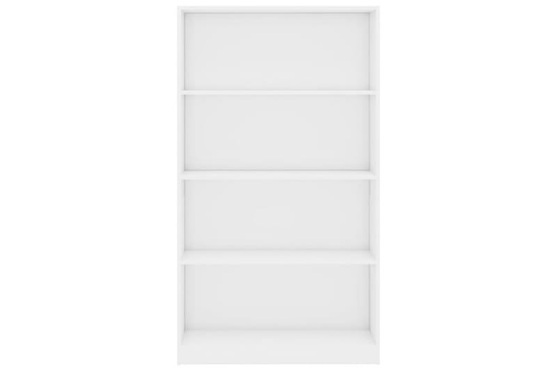 Bokhylla 4 hyllor vit högglans 80x24x142 cm spånskiva - Vit - Förvaring - Hylla - Bokhylla