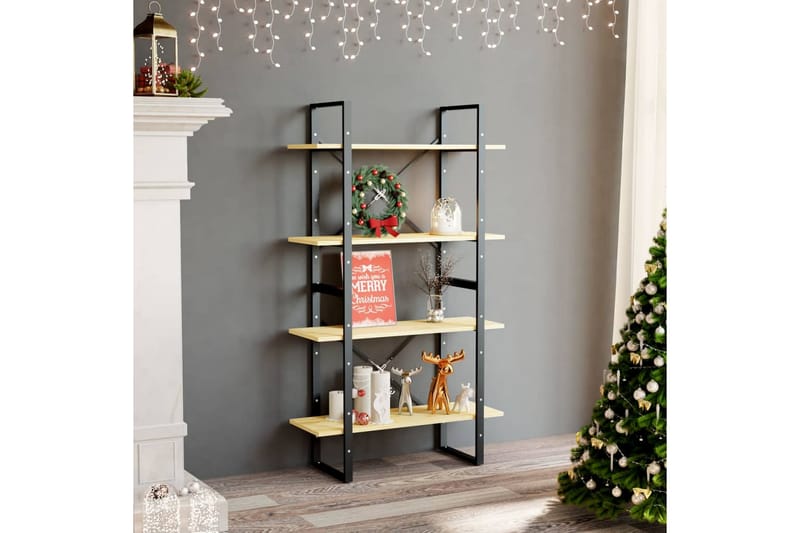 Bokhylla 4 hyllplan 80x30x140 cm massiv furu - Brun - Förvaring - Hylla - Bokhylla