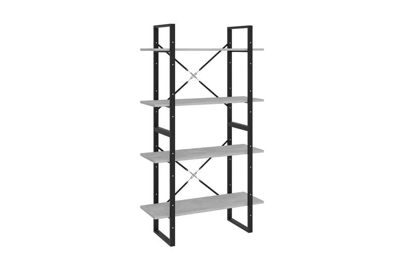Bokhylla 4 hyllplan betonggrå 80x30x140 cm spånskiva - Betonggrå - Förvaring - Hylla - Bokhylla