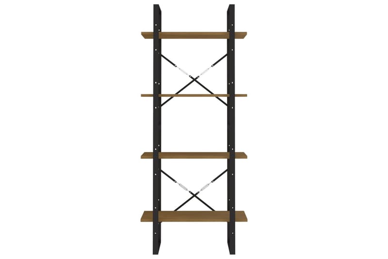 Bokhylla 4 hyllplan brun 60x30x140 cm massiv furu - Brun - Förvaring - Hylla - Bokhylla
