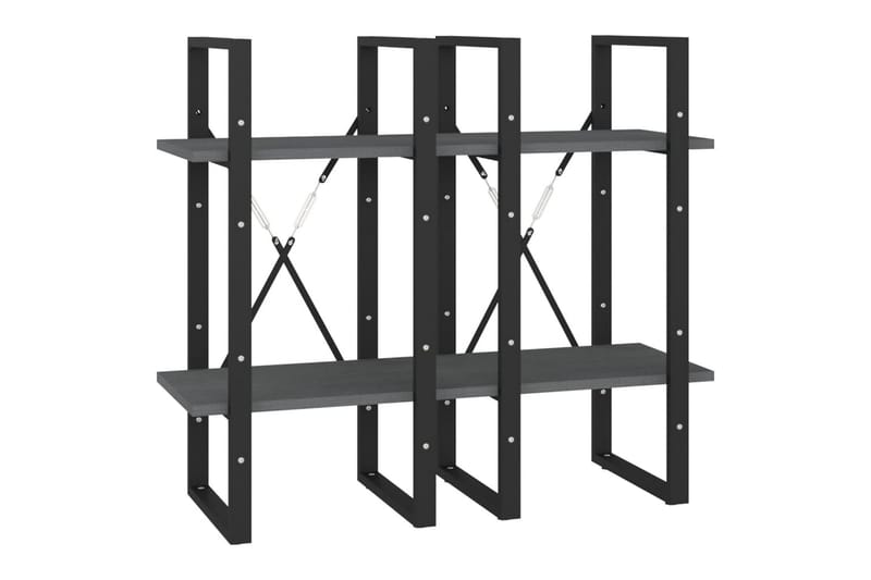 Bokhylla 4 hyllplan grå 40x30x140 cm massiv furu - Grå - Förvaring - Hylla - Bokhylla