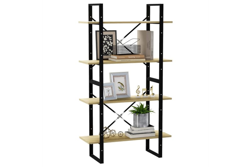 Bokhylla 4 hyllplan sonoma-ek 80x30x140 cm spånskiva - Ek - Förvaring - Hylla - Bokhylla
