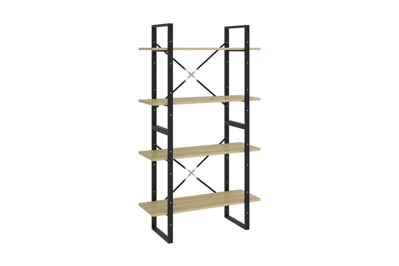 Bokhylla 4 hyllplan sonoma-ek 80x30x140 cm spånskiva - Ek - Förvaring - Hylla - Bokhylla