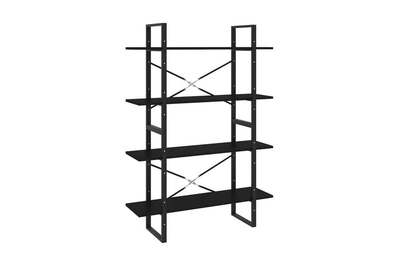 Bokhylla 4 hyllplan svart 100x30x140 cm spånskiva - Svart - Förvaring - Hylla - Bokhylla