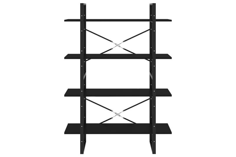 Bokhylla 4 hyllplan svart 100x30x140 cm spånskiva - Svart - Förvaring - Hylla - Bokhylla