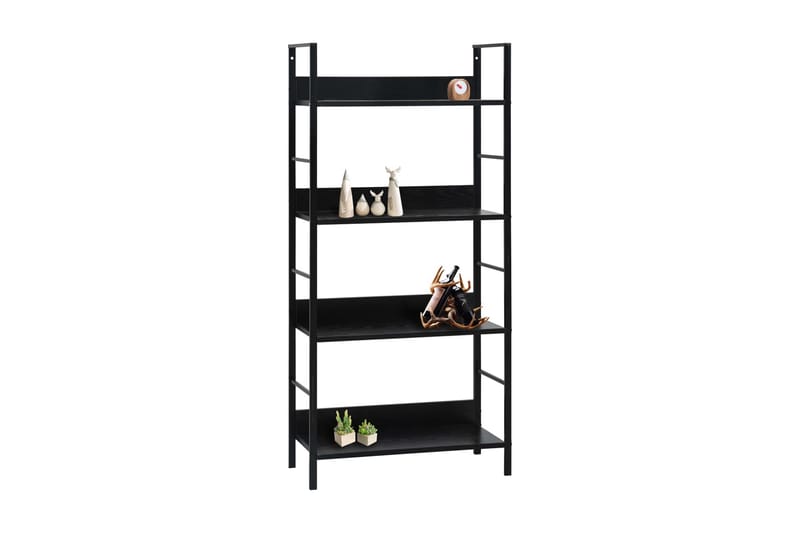 Bokhylla 4 hyllplan svart 60x27,6x124,5 cm spånskiva - Svart - Förvaring - Hylla - Bokhylla