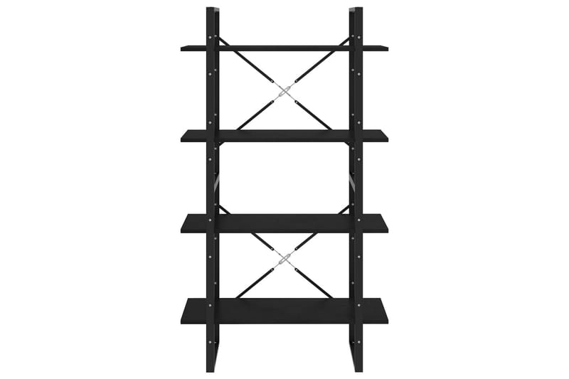Bokhylla 4 hyllplan svart 80x30x140 cm massiv furu - Svart - Förvaring - Hylla - Bokhylla