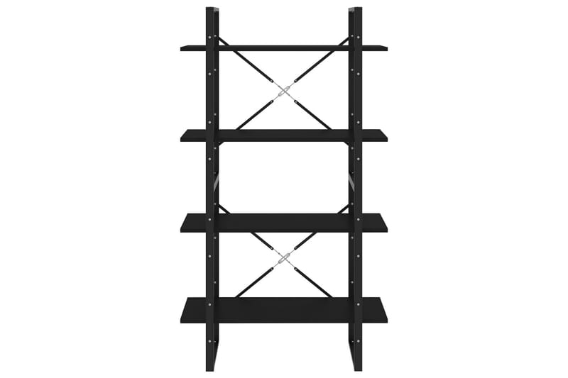 Bokhylla 4 hyllplan svart 80x30x140 cm spånskiva - Svart - Förvaring - Hylla - Bokhylla