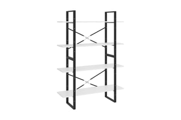 Bokhylla 4 hyllplan vit 100x30x140 cm spånskiva